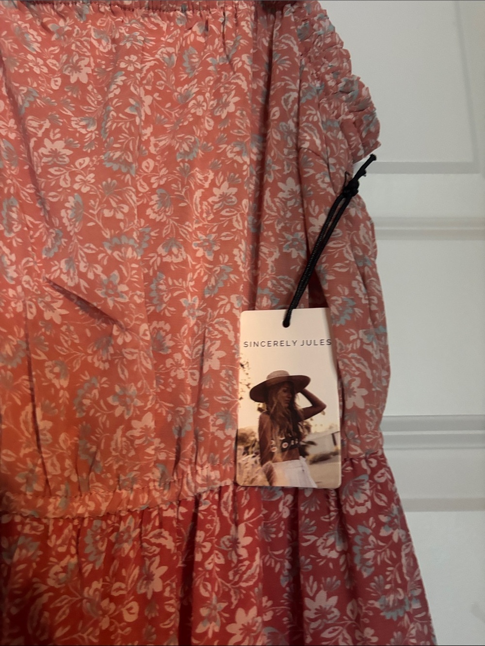 NEW!! Tie-Shoulder Rose Floral Maxi Dress - Picture 3 of 4